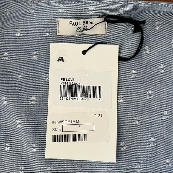 Paul Brial Denim Claire Cold Shoulder Button Down BNWT - Picture 6 of 9
